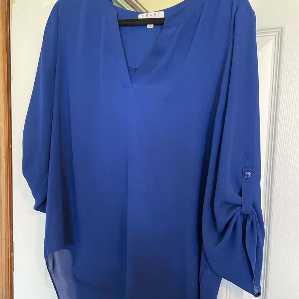 Chaus sapphire blue blouse
